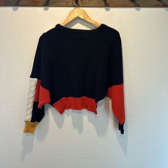 Sincerely Jules Colorblock Cable Knit Crop Sweater - Picture 5 of 7
